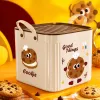 Cream-colored square covered storage box with PP eco-friendly tabletop, suitable for bedrooms Specification image